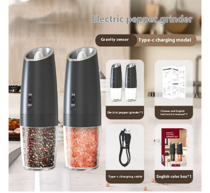 Electric Gravity Pepper Grinder Salt Grinder  Adjustable Coarseness